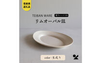 【信楽焼・明山】リムオーバル皿 L（生成り）s18-di19-A7