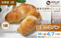 1176.【定期便3ヶ月】山塩香る人気パン&nbsp;氣愛の塩パン&nbsp;5個×3回