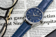 JIOS SEIRAN 日本製 自動巻き腕時計 メンズ 男性用 革ベルト ブランド ドレスウォッチ ジオス ブルー文字盤 × シルバー針 クロコ型押しベルト（青）