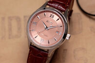 JIOS SEIRAN 日本製 自動巻き腕時計 メンズ 男性用 革ベルト ブランド ドレスウォッチ ジオス ビワマスサーモン × シルバー針 クロコ型押しベルト（ブラウン）