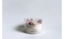 ロスフラワーで作る、ソイリースボタニカルキャンドル　【ピンク＆ホワイト】（無香料）