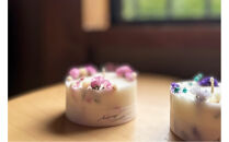 ロスフラワーで作る、ソイリースボタニカルキャンドル　【ピンク＆ホワイト】（無香料）