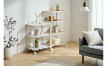 カラーメタルラック　ウッドボード付き&nbsp;CMM-55073B&nbsp;ホワイト