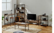 カラーメタルラック　ウッドボード付き&nbsp;CMM-55073B&nbsp;ブラック