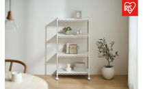 カラーメタルラック　ウッドボード付き&nbsp;CMM-55104B&nbsp;ホワイト