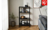 カラーメタルラック　ウッドボード付き&nbsp;CMM-55104B&nbsp;ブラック