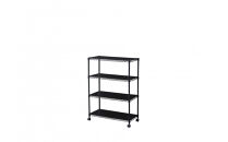 カラーメタルラック　ウッドボード付き&nbsp;CMM-75104B&nbsp;ブラック