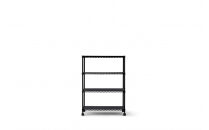 カラーメタルラック　ウッドボード付き&nbsp;CMM-75104B&nbsp;ブラック