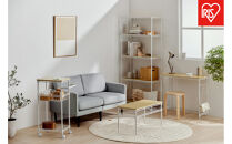 カラーメタルラック　ウッドボード付き&nbsp;CMM-75185B&nbsp;ホワイト