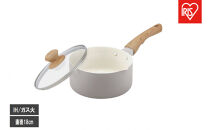 ナチュかる片手なべ１８cm　ＩＨ・ガス火対応&nbsp;NTL-P18&nbsp;パールグレー×アイボリー