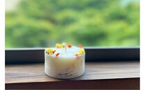 ロスフラワーで作る、ソイリースボタニカルキャンドル　【オレンジ＆イエロー】（はちみつの香り）