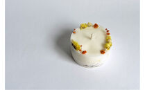 ロスフラワーで作る、ソイリースボタニカルキャンドル　【オレンジ＆イエロー】（はちみつの香り）