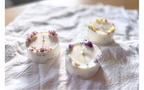 ロスフラワーで作る、ソイリースボタニカルキャンドル　【オレンジ＆イエロー】（はちみつの香り）