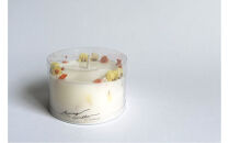 ロスフラワーで作る、ソイリースボタニカルキャンドル　【オレンジ＆イエロー】（無香料）