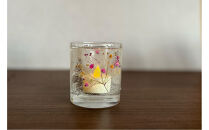 ロスフラワーで作る、かすみ草のキャンドルホルダー　【ピンク＆イエロー】