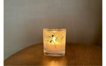 ロスフラワーで作る、かすみ草のキャンドルホルダー　【ブルー＆パープル】