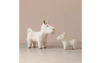 【信楽焼・明山】干支置物「迎春うま」親子セット　eto26-01