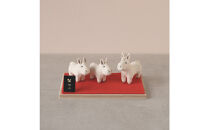 【信楽焼・明山】干支置物「迎春うま」トリオセット　eto26-02