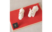 【信楽焼・明山】干支置物「迎春うま」ペアセット　eto26-03