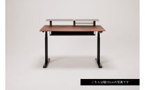 【幅180cm 奥行80cm 厚み3cm】【ウォールナット】【配線トレー付】【シェルフ付】 電動昇降デスク 無垢材 パソコンデスク WAAKstandingPro