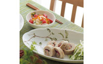 ナルミ&nbsp;里花暦&nbsp;ゆったりオーバルボウルセット&nbsp;32cm&nbsp;2人用&nbsp;40912-33085