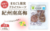 和歌山県産 丸ごと果実 ドライフルーツ 紀州南高梅 40g×3袋