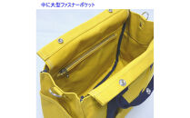 petit-KOGU&nbsp;（B5）からし/紺　2WAY&nbsp;［尾道&nbsp;帆布鞄&nbsp;彩工房］