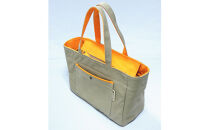 Block（小）カーキ/橙［尾道&nbsp;帆布鞄&nbsp;彩工房］