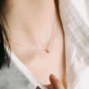 【心葉/京都kokoroba&nbsp;kyoto】K10&nbsp;天然ダイヤモンド×2石&nbsp;0.08ct&nbsp;ネックレス「ピンクゴールド」