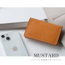 HIGHCAMP 本革名刺入れ カードケース マスタード ギフトBOX付き