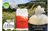 《令和7年産&nbsp;新米》【12ヶ月定期便】【お米番付優秀賞受賞農家】日本一粒の大きいお米『いのちの壱』白米15kg×12回