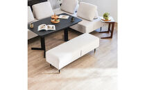 Carlo&nbsp;カルロ&nbsp;幅140cm&nbsp;ソファベンチ&nbsp;アイランドソファ&nbsp;ミルキーホワイト&nbsp;【モーブル】【大川家具】