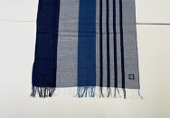 徳島市産&nbsp;正藍先絲染&nbsp;和田縞ストール&nbsp;【濃藍縞】