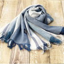 徳島市産&nbsp;正藍先絲染&nbsp;和田縞ストール&nbsp;【明藍縞】