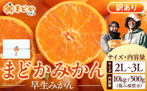 ［先行予約］［訳あり］秋採れみかん（早生みかん）2L〜3Lサイズ混合&nbsp;10kg＋500g（傷み補償分）［2026年11月上旬より発送］