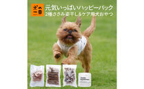 福岡市【無添加&nbsp;犬のおやつ】2種ささみ姿干し&ケア用犬おやつ！元気いっぱいハッピーパック