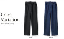 【B-THREE/ビースリー】ストレッチ×ジーンズ&nbsp;本格デニム見えのワイドパンツ(770437)