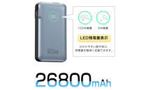 モバイルバッテリー&nbsp;26800mAh&nbsp;99.16Wh&nbsp;コンセント一体型&nbsp;PD65W&nbsp;急速充電&nbsp;ノートパソコン充電対応&nbsp;ケーブル不要&nbsp;3台同時充電&nbsp;パワーバンク&nbsp;USB-C出入力ポート&nbsp;iPhone&nbsp;15/16充電&nbsp;Type-Cケーブル&nbsp;ACアダプター不要&nbsp;小型軽量&nbsp;USBコンセント&nbsp;防災グッズ&nbsp;PSE認証済&nbsp;90日安心保証付