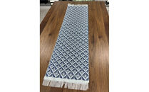 博多織テーブルランナー　切子柄（青）200cm×31cm
