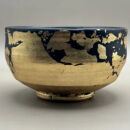 抹茶碗&nbsp;漆黒&nbsp;金箔貼り（マット仕上げ）［NF69］