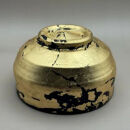 抹茶碗&nbsp;漆黒&nbsp;金箔貼り（マット仕上げ）［NF69］