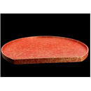 木製&nbsp;半月トレイ&nbsp;乱糸（マット仕上げ）本朱［NF70］