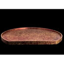 木製&nbsp;半月トレイ&nbsp;乱糸（マット仕上げ）赤溜［NF71］