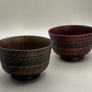 線面汁椀&nbsp;２個セット［黒漆］［朱］各1［NF94］