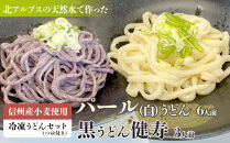 信州産&nbsp;小麦使用&nbsp;冷凍&nbsp;うどんセット（つゆ付き）パール（白）うどん&nbsp;6人前&nbsp;黒うどん&nbsp;健寿3人前セット｜麺&nbsp;冷凍&nbsp;うどん&nbsp;信州産&nbsp;人気&nbsp;おすすめ&nbsp;つゆ&nbsp;健康食&nbsp;和食&nbsp;送料無料&nbsp;長野県&nbsp;大町市&nbsp;ふるさと納税