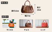 パンプキン型手持ちミニトート【レッド】博多革工房&nbsp;Japlish&nbsp;|&nbsp;ジャプリッシュ