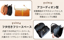 アコーディオン財布型ポシェット【チョコ】博多革工房&nbsp;Japlish&nbsp;|&nbsp;ジャプリッシュ