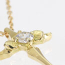 【心葉/京都kokoroba&nbsp;kyoto】K18&nbsp;天然ダイヤモンド&nbsp;葵×クロスモチーフネックレス