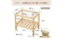 ガラストップ&nbsp;サイドテーブル&nbsp;幅45cm&nbsp;ナチュラル&nbsp;ベージュ&nbsp;ひのき&nbsp;棚付&nbsp;おしゃれ&nbsp;天然木&nbsp;国産&nbsp;大川家具&nbsp;完成品