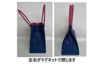 「鞄工房　香」タンポポのレザートートバッグ（ブルー）